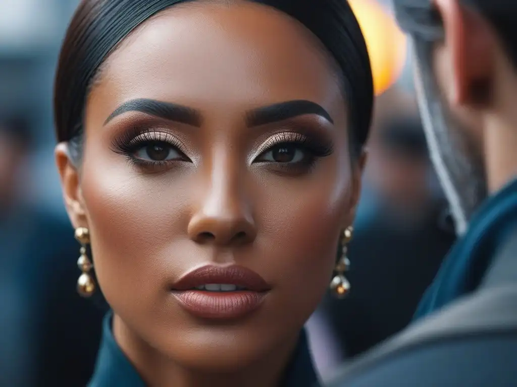 Maquillaje fluido: Empoderamiento y diversidad de tonos de piel Retrato diverso con maquillaje fluido para todos los tonos, realzando la belleza de cada individuo con confianza y empoderamiento