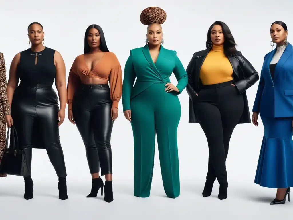 Moda inclusiva: diversidad de estilos y cuerpos en empoderadora imagen' Un retrato inspirador de individuos diversos luciendo moda inclusiva para todos cuerpos, en un ambiente moderno y minimalista