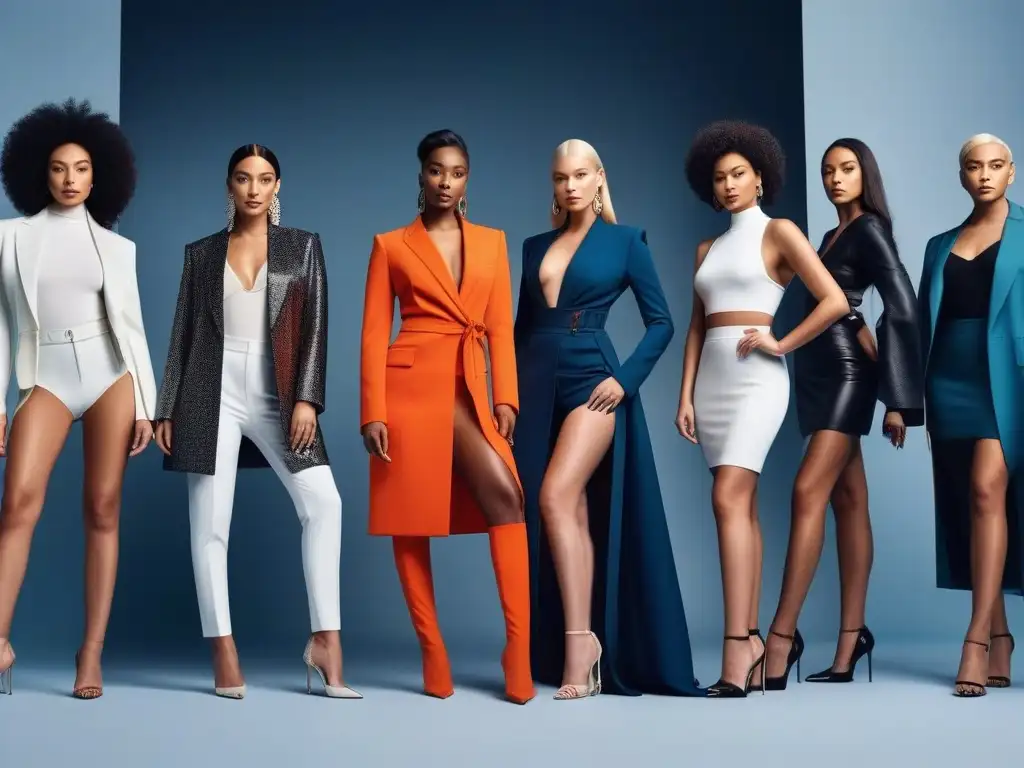 Empoderamiento y diversidad en moda inclusiva Un retrato inspirador de modelos diversos en atuendos de moda inclusiva, destacando la diversidad y la elegancia en la ciudad