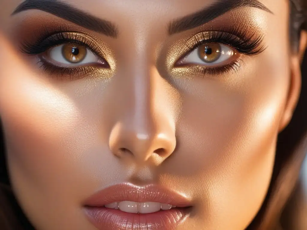 Rostro radiante: resultados naturales de tratamiento de piel Retrato de mujer con piel radiante y luminosa, resultado de tratamientos piel fotogénica natural