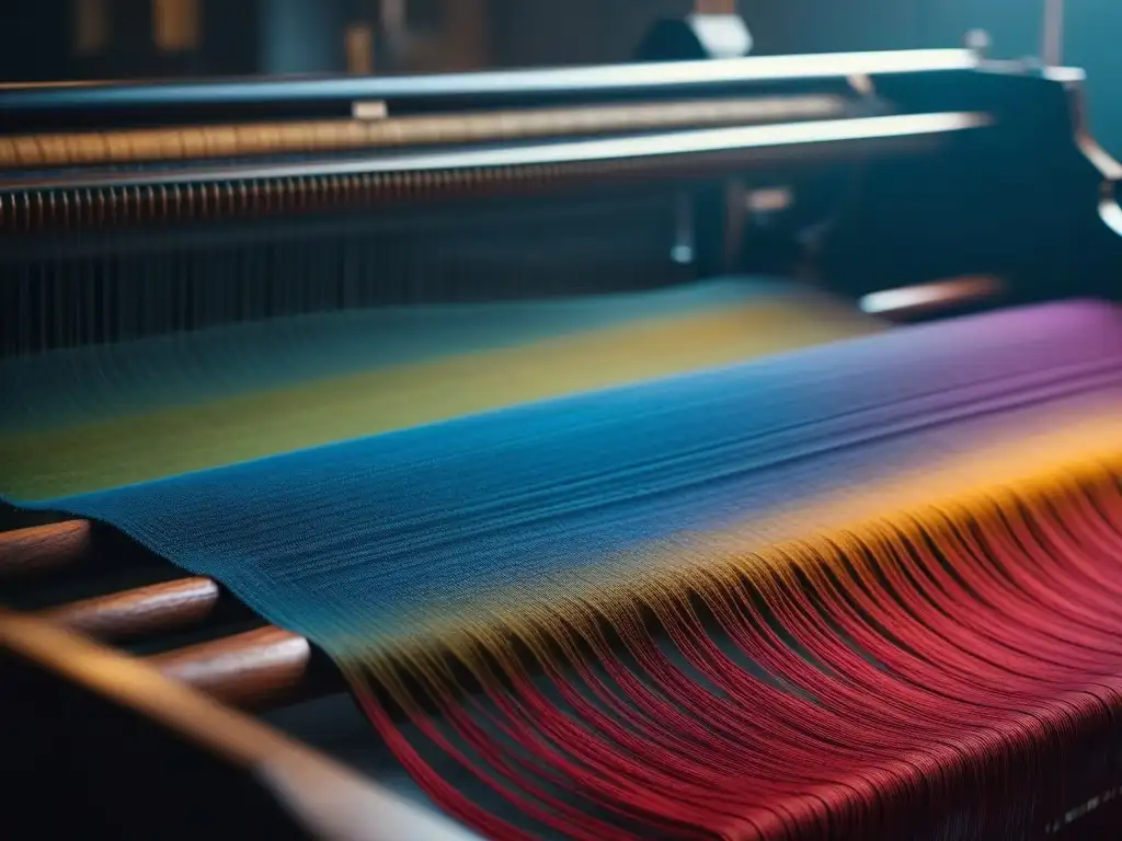 Tejido artesanal de tela sostenible: lujo y calidad La riqueza de los tejidos sostenibles para moda inclusiva se refleja en este fascinante telar de madera tradicional