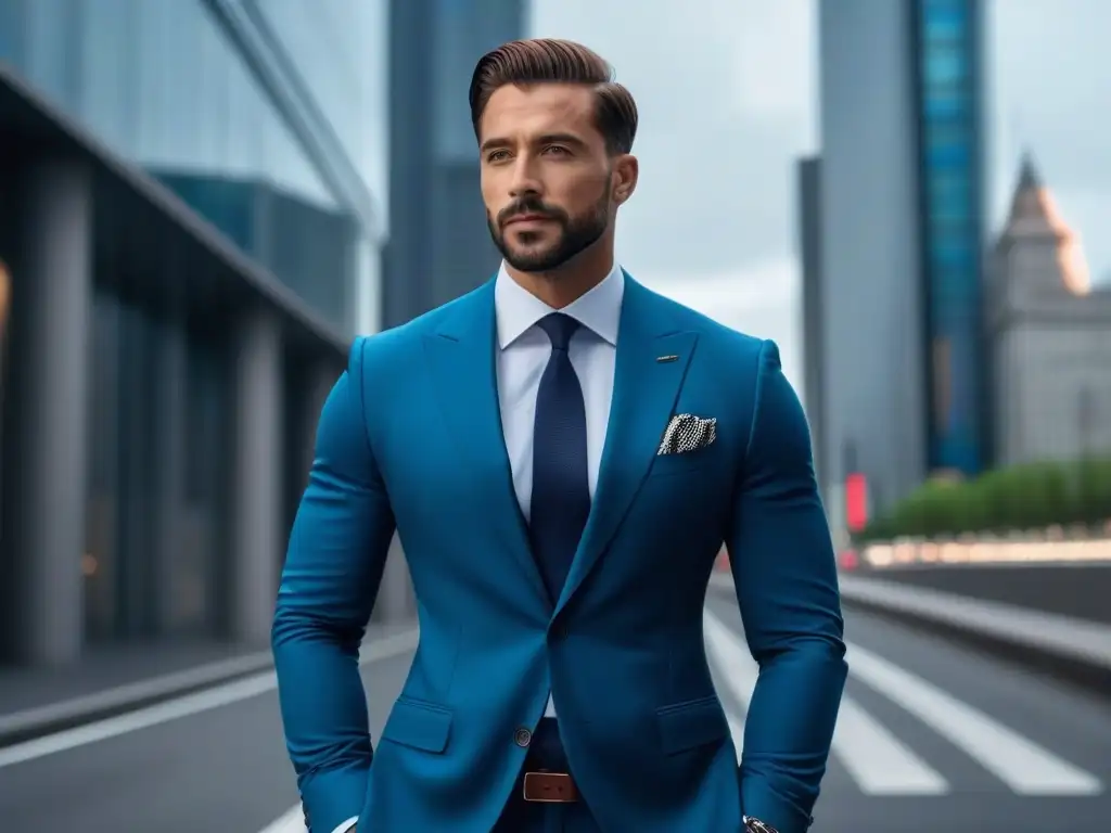 Estilo y confianza: hombre de baja estatura en traje moderno Ropa para hombres estatura petite inclusiva: Hombre profesional y confiado en traje moderno, destacando la importancia del buen ajuste