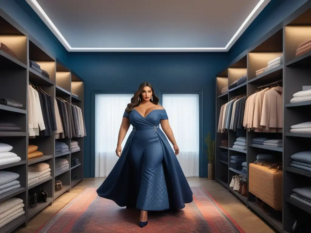 Armario plussize de lujo: moda elegante y vibrante Ropa de lujo accesible tallas plus: amplio y elegante vestidor con moda vibrante y sofisticada en telas de alta calidad