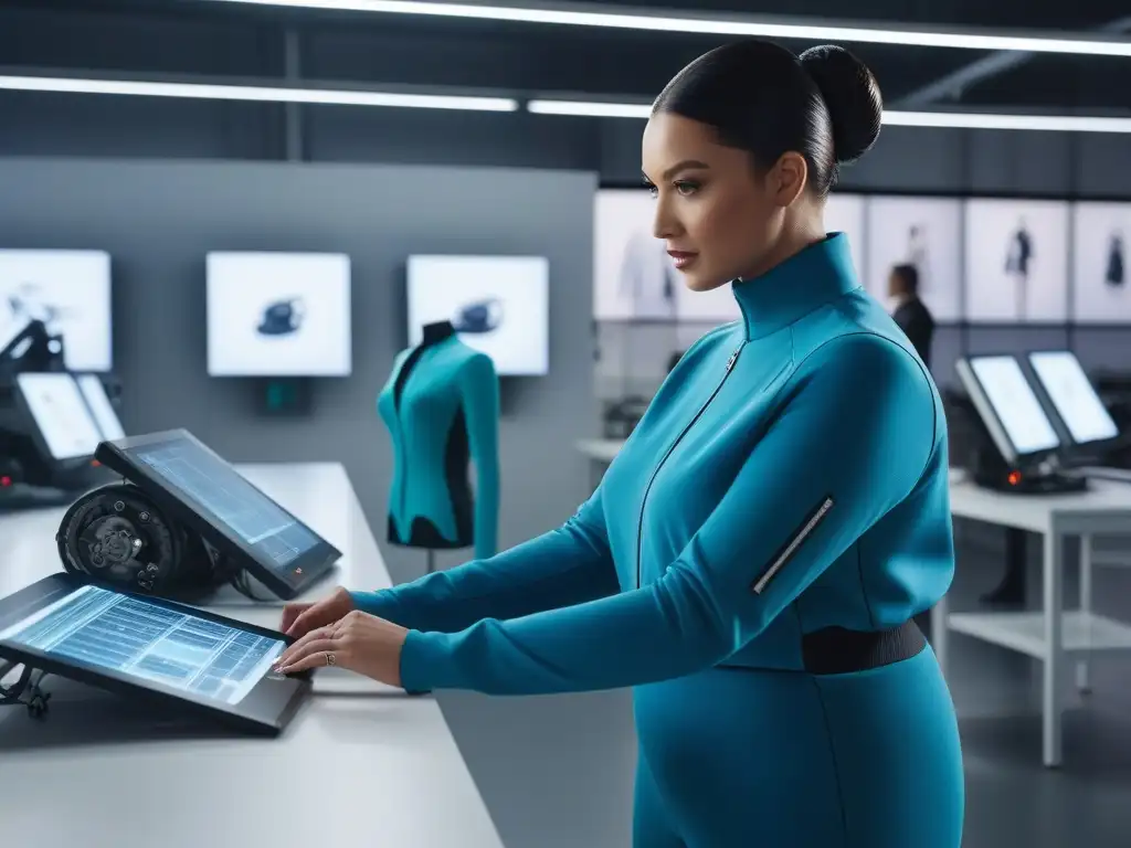 Robótica de precisión: moda inclusiva en producción Producción de ropa tallas especiales: Brazo robótico crea prenda para maniquí de talla grande en línea de alta tecnología