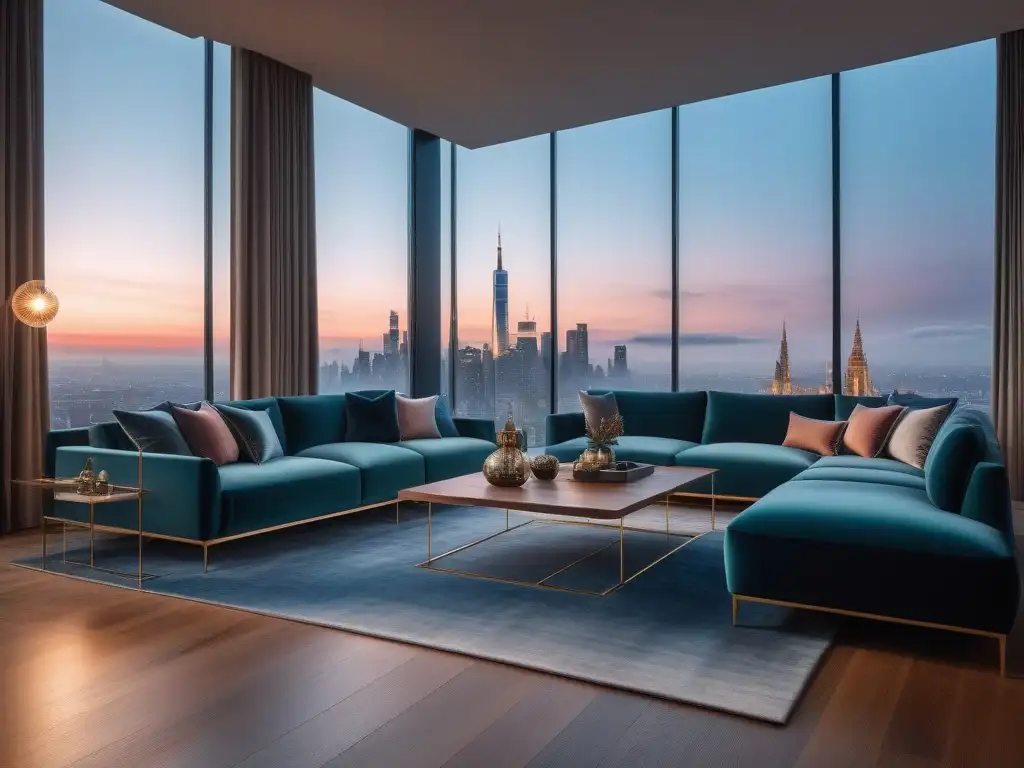 Sofisticada sala de estar contemporánea con toques de lujo y modernidad Un salón contemporáneo con mobiliario de diseño global exclusivo, lujo y modernidad en armonía