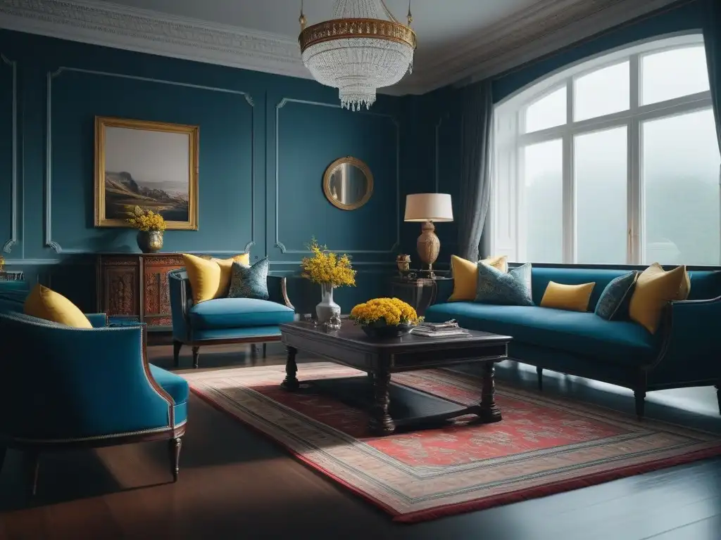 Sofisticada sala de estar: fusión moderna y vintage Salón lujoso fusiona estilos mobiliario diseño con coherencia, sofisticación y elegancia