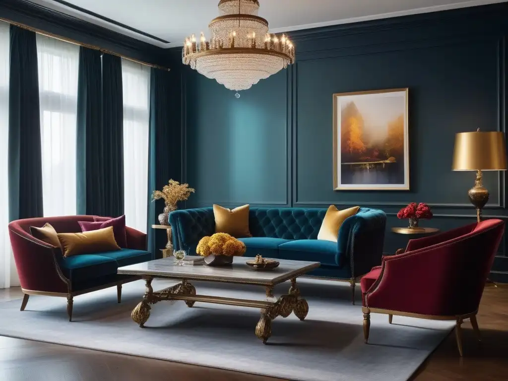 Elegante sala de estar: mezcla de diseño contemporáneo y tradicional Salón lujoso y moderno con mezcla coherente de estilos en mobiliario y diseño