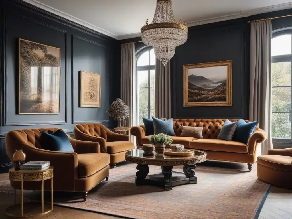 Salón de lujo: fusión perfecta de muebles modernos y clásicos Salón lujoso con mezcla de estilos mobiliario diseño coherente