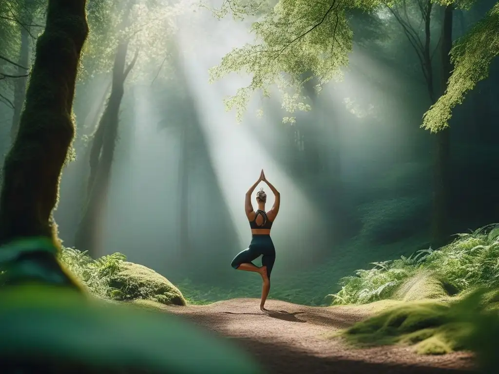 Armonía corporal: sesión de yoga en el bosque Una sesión de yoga en el bosque: diversidad de cuerpos en armonía, paz y bienestar