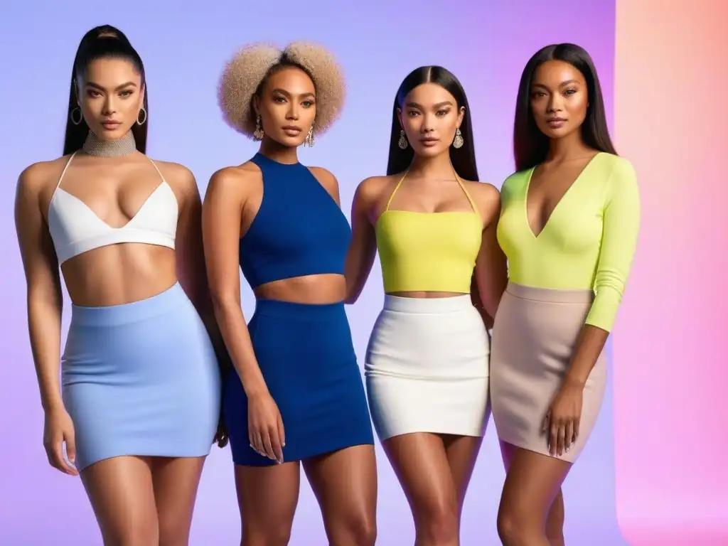 Diversidad empoderada: modelos desafían estándares en sesión fotográfica Una sesión de fotos de moda que desafía estándares de belleza, destacando la diversidad