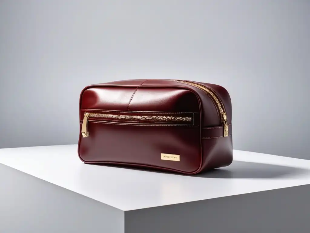 Set de lujo para viajes con diseño elegante en cuero de alta calidad Un set de neceseres de lujo para organizar belleza, elegante y moderno, en cuero de alta calidad con detalles en oro, sobre un fondo sofisticado