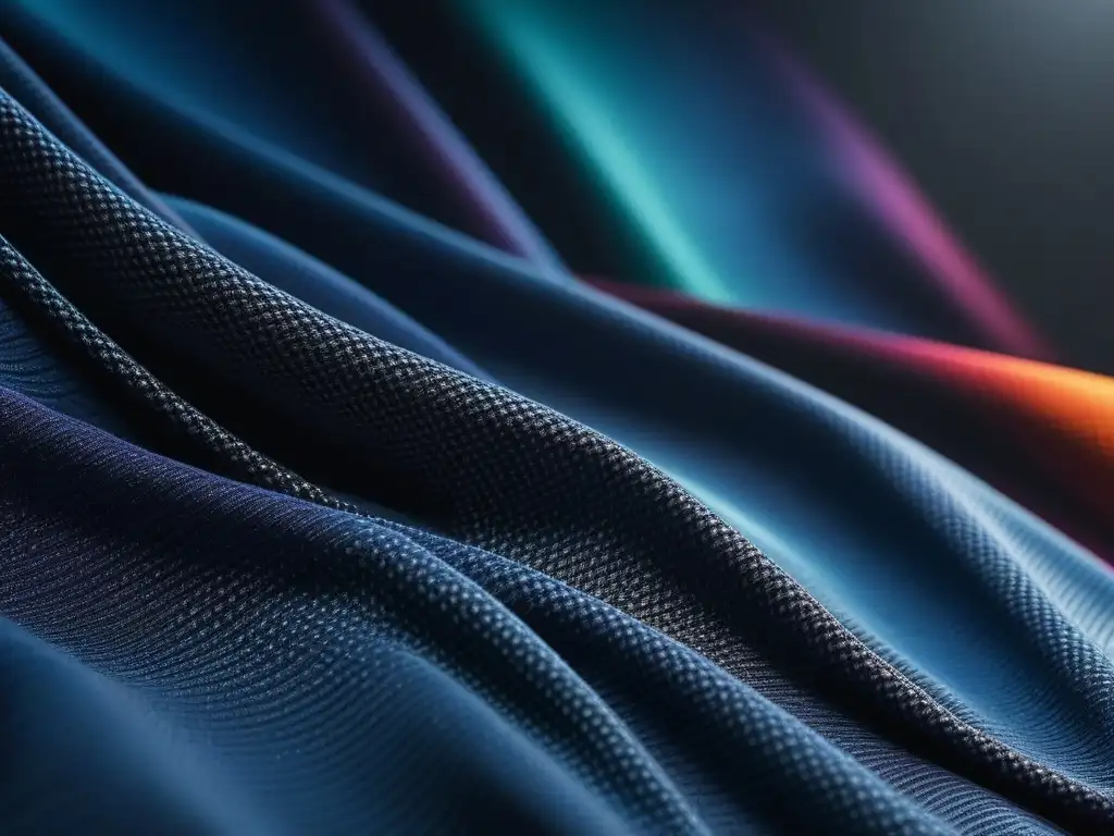Textil futurista: despliegue de colores y patrones en 8k Una sinfonía visual de tejidos tecnológicos que cambian patrón, fusionando tecnología y moda en colores vibrantes