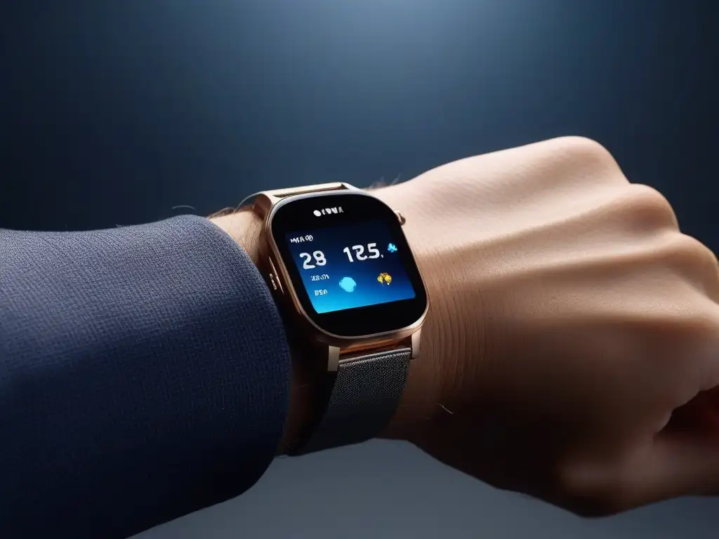 Smartwatch elegante y avanzado con seguimiento de salud y fitness Un smartwatch elegante con funciones de salud y fitness