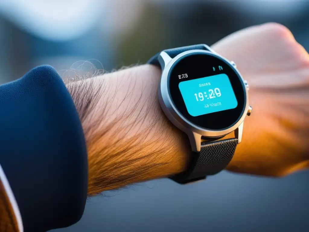 Smartwatch futurista para altos con pantalla de alta resolución Un smartwatch futurista con diseño moderno y funcionalidades avanzadas para alturas, ideal para amantes de gadgets de moda