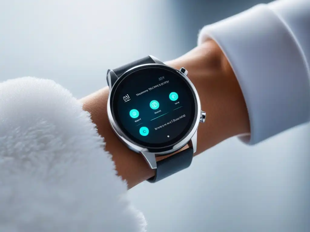 Smartwatch de alta tecnología en gimnasio futurista Un smartwatch moderno en un gimnasio futurista