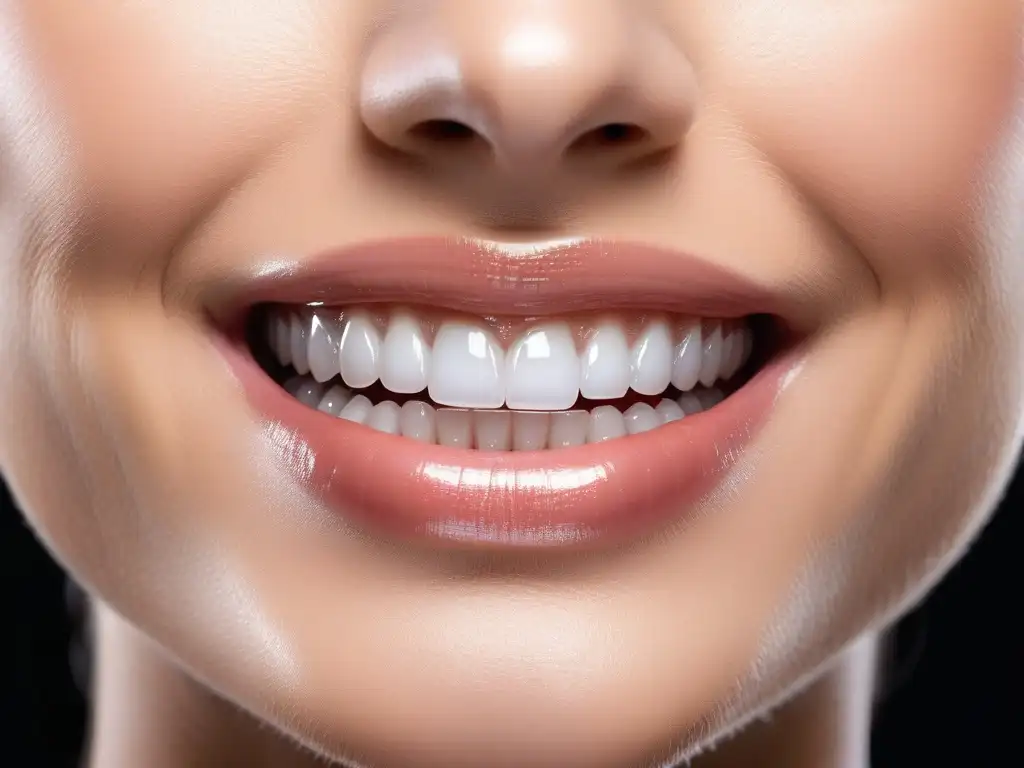 Sonrisa deslumbrante: tratamiento dental cosmético impecable Sonrisa radiante con dientes blancos impecables, reflejando luz