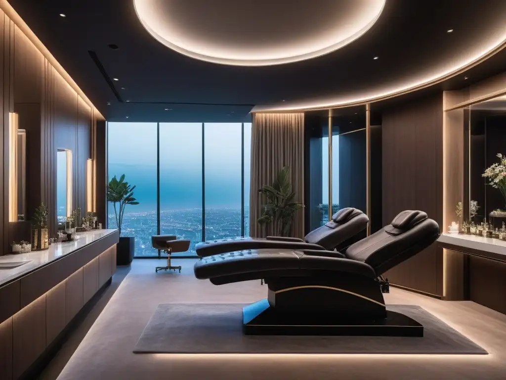Spa de lujo para celebridades: Belleza exclusiva y relajación Spa de lujo para celebridades con tratamientos de belleza exclusivos en un ambiente sofisticado y relajante