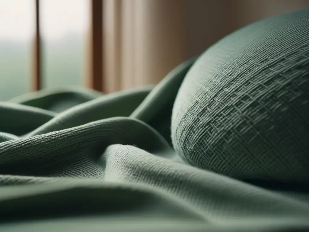 Suave tela de bambú: textura natural y sostenible para futuras mamás Suave tela de bambú sobre vientre redondeado en un entorno de vivero moderno, ideal para mamás