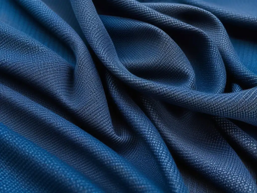 Textura de tela de alta calidad en azules y tonos tierra Un tejido duradero para moda inclusiva en tonos azules y tierra, detallado y elegante