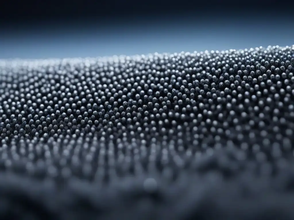 Textiles antimicrobianos con plata: diseño moderno y funcional Tejidos adaptativos antimicrobianos salud: Intrincadas fibras con partículas de plata en diseño moderno y sofisticado