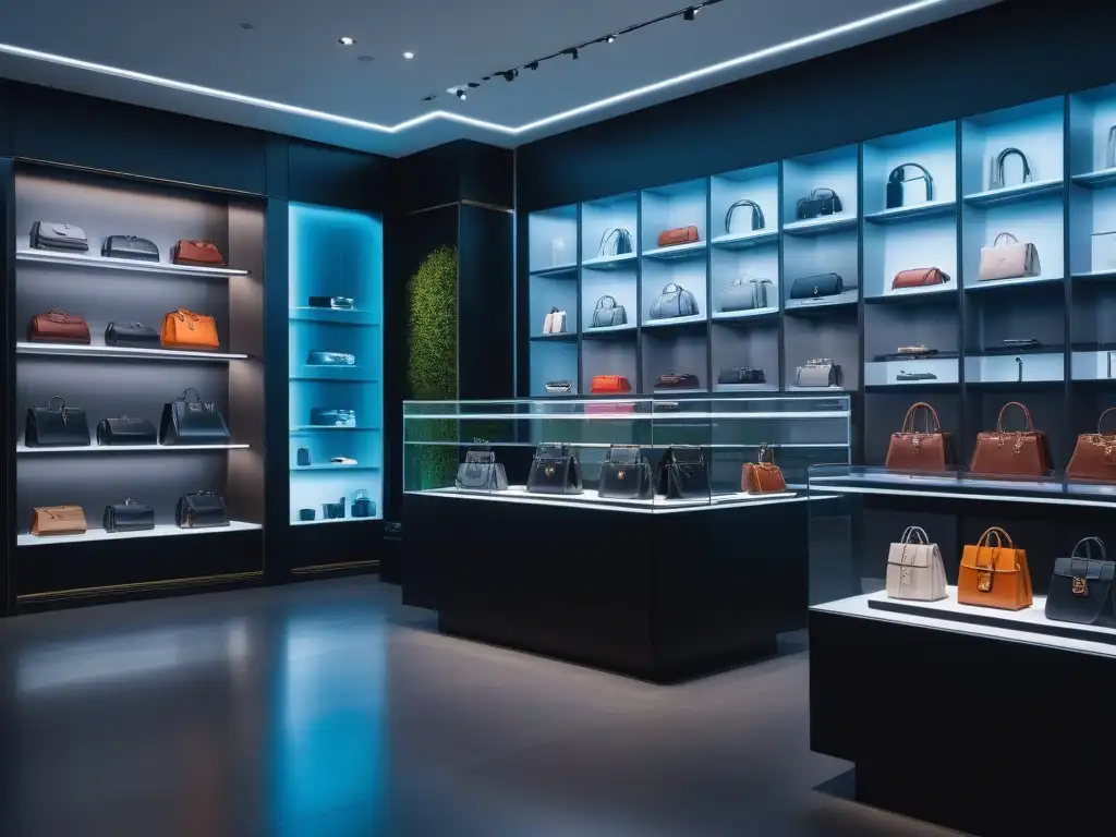Boutique de lujo: elegancia y exclusividad en accesorios de diseñador Tienda de accesorios de lujo con ambiente sofisticado y elegante