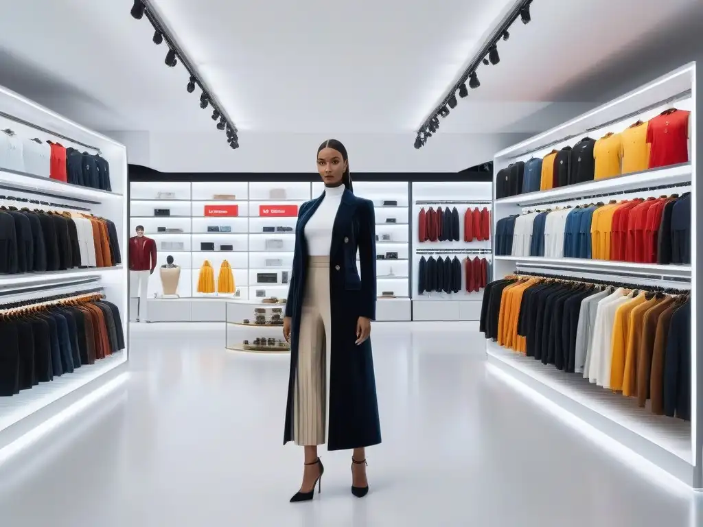 Tienda inclusiva: moda diversa en un espacio luminoso y acogedor Una tienda inclusiva con brillante visual merchandising y diseño moderno, promoviendo diversidad y accesibilidad