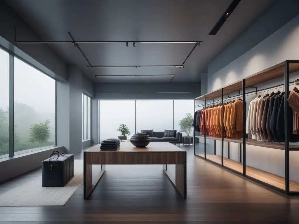 Moda para embarazadas: elegancia y comodidad en prendas modernas Una tienda de ropa maternal moderna y elegante con variedad de outfits