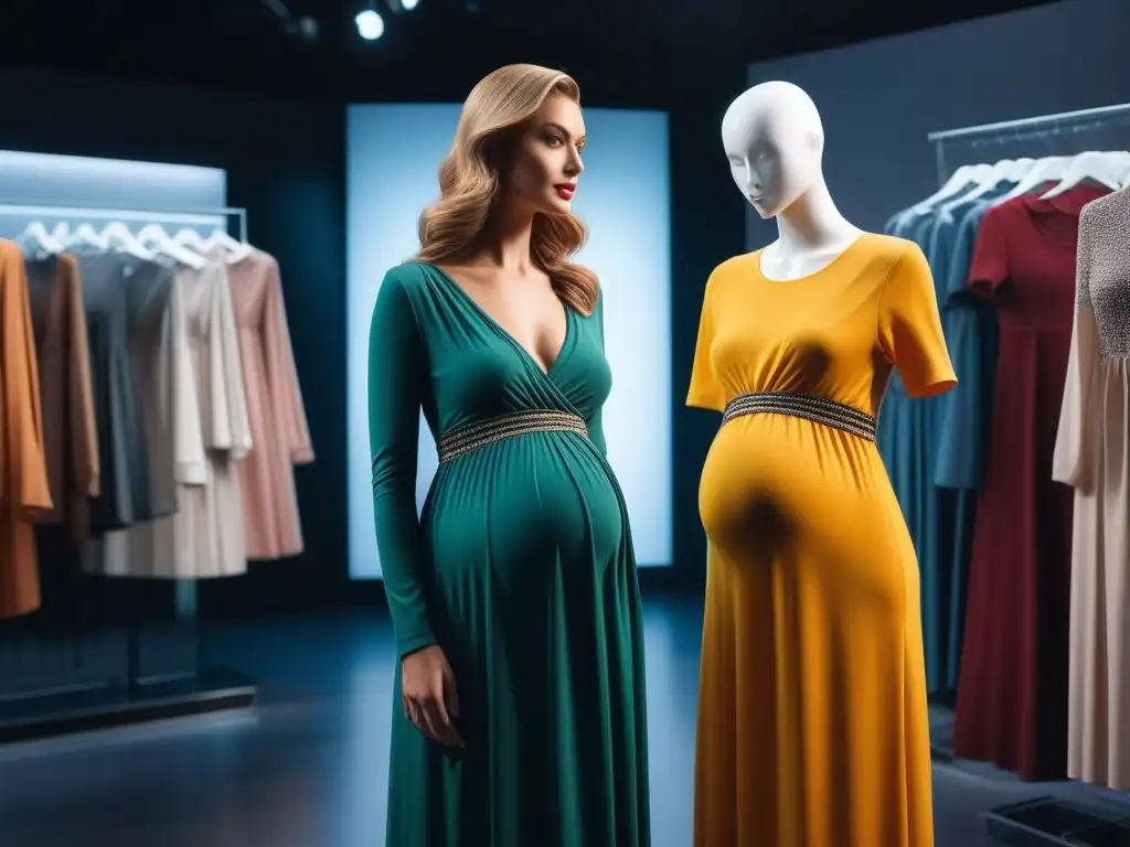 Tienda de ropa de maternidad para mujeres altas: sofisticación y comodidad Tienda de ropa de maternidad para mujeres altas embarazadas con prendas elegantes y cómodas en un ambiente sofisticado y acogedor