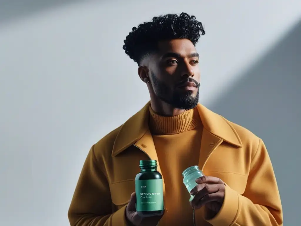 Suplementos personalizados: moda inclusiva y empoderamiento Unidos en diversidad y estilo, personas sostienen suplementos personalizados en un espacio luminoso
