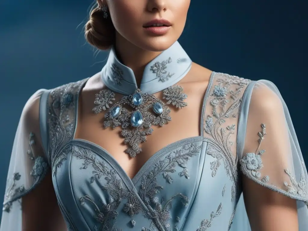 Vestido ecológico: lujo sostenible y elegante Un vestido lujoso y fluido hecho de fibras biodegradables, con detalles intrincados y ecológicos