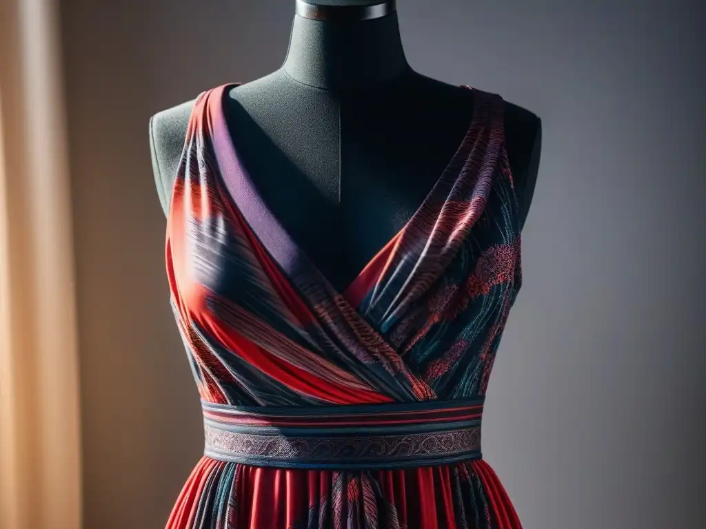 Vestido maxi ecológico: moda sostenible en detalle Un vestido maxi ecofriendly en tallas grandes, con un estampado vibrante y detalles de costura intrincados