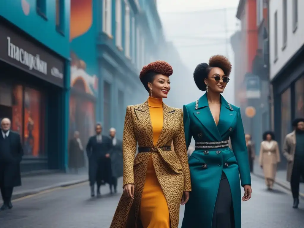 Desfile urbano de moda inclusiva y vibrante Una vibrante y diversa comunidad camina con estilo y confianza en una calle urbana, reflejando la moda inclusiva y tendencias actuales