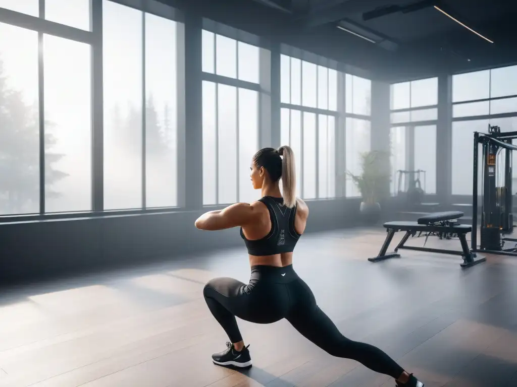 Clase de fitness premium: diversidad y energía en un gimnasio moderno Un vibrante y diverso grupo en clase de fitness en un gimnasio moderno con luz natural