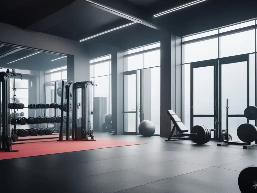 Atletas diversos en acción: fuerza, dedicación y salud en gimnasio moderno Una vibrante escena en un gimnasio de alta tecnología, mostrando la importancia de las vitaminas y minerales en el fitness
