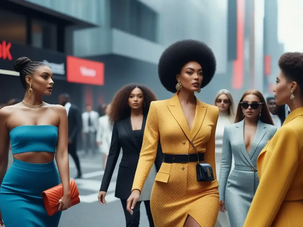 Moda inclusiva: diversidad y estilo en la ciudad Una vibrante escena urbana con moda inclusiva de todo el mundo