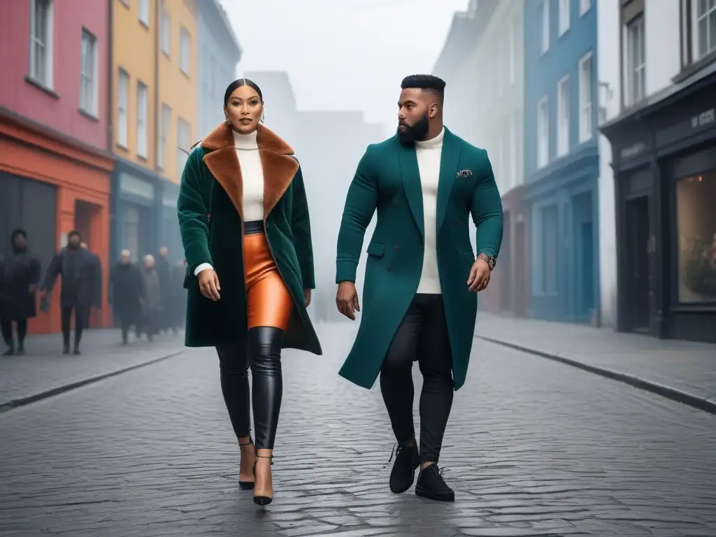 Moda inclusiva: diversidad cultural en la ciudad Una vibrante muestra de moda inclusiva y aceptación cultural, con diversidad de personas caminando unidos por la moda en la ciudad