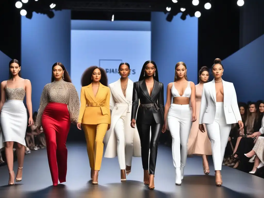 Desfile de moda inclusivo: diversidad y empoderamiento en la pasarela Una vibrante pasarela de moda inclusiva para todos cuerpos, con modelos diversos y público entregado