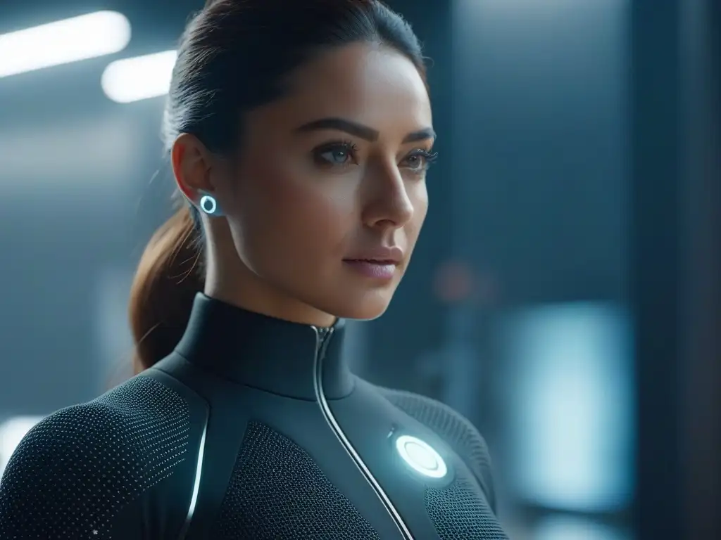 Dispositivo moderno para bienestar emocional en 8k Wearable premium para bienestar emocional en diseño futurista y colores calmantes