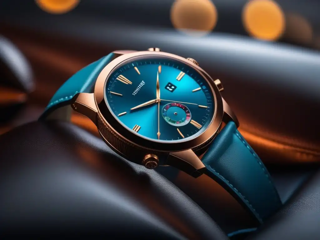 Smartwatch de lujo con diseño fashion y gemas brillantes Wearable premium de moda con diseño elegante, pantalla táctil vibrante y detalles metálicos, adornado con gemas, sobre cojín de terciopelo