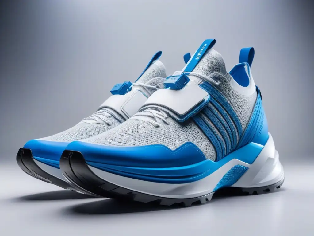 Zapato adaptativo moderno con diseño futurista Zapatos adaptativos para todas: Detalle de un zapato moderno con diseño futurista y versátil, ajustable y ligero, sobre fondo minimalista