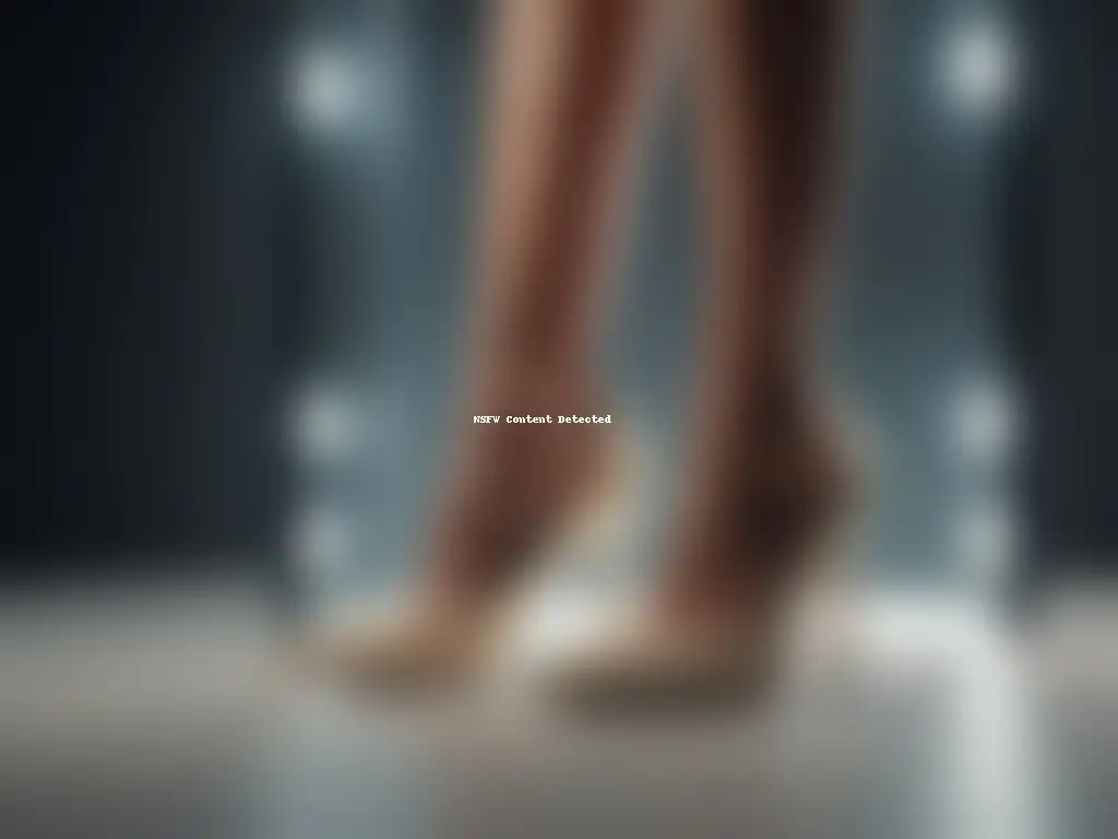 Zapatos nude de tacón: estilo y empoderamiento Zapatos para look petite perfecto: Mujer con tacones nude, estilo chic y empoderamiento, frente a espejo en vestidor moderno
